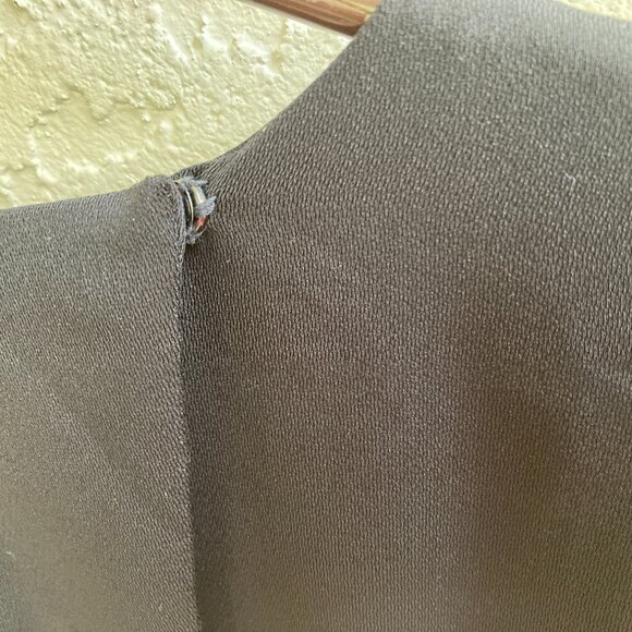 J. Crew Black JUMPSUIT Asymmetrical  Zipper Cap Sleeve  Sz 14T  TALL Sexy - Picture 11 of 12